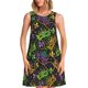 thumbnail image 1 of Easygdp Mardi Gras Surface para Vestido Transpirable de Mujer, Vestido Suelto de Manga Corta con Pliegues y Bolsillos para el Verano, 1 of 7