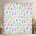 thumbnail image 1 of Erosebridal Rideaux Joyeuses Pâques Lot de 2 (42x63), Lapin Papillon Fleur 30 %-50 % Rideaux Occultants, Décoration Animale, 1 of 5