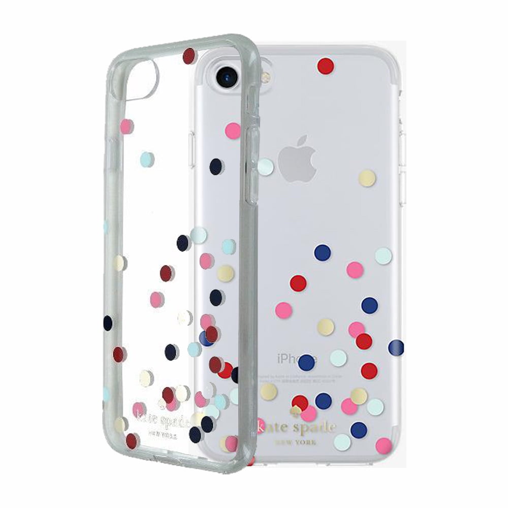 Used - kate spade new york Flexible Hardshell Case for iPhone 7 - Confetti  Dot Clear/Multi/Gold Foil 