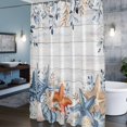 thumbnail image 6 of Eucalyptus Leaves Starfish Shower Curtain, Shells Summer Ocean Wood Grain Waterproof Shower Curtain Set with 12 Hooks Lightweight Bath Curtains Fabric Bathroom Decor 48x72 Inches, 6 of 9