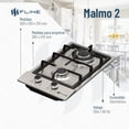 thumbnail image 3 of Parrilla de Gas Fline Malmo 2 Empotrable con 2 Quemadores Acero Inoxidable, 3 of 3