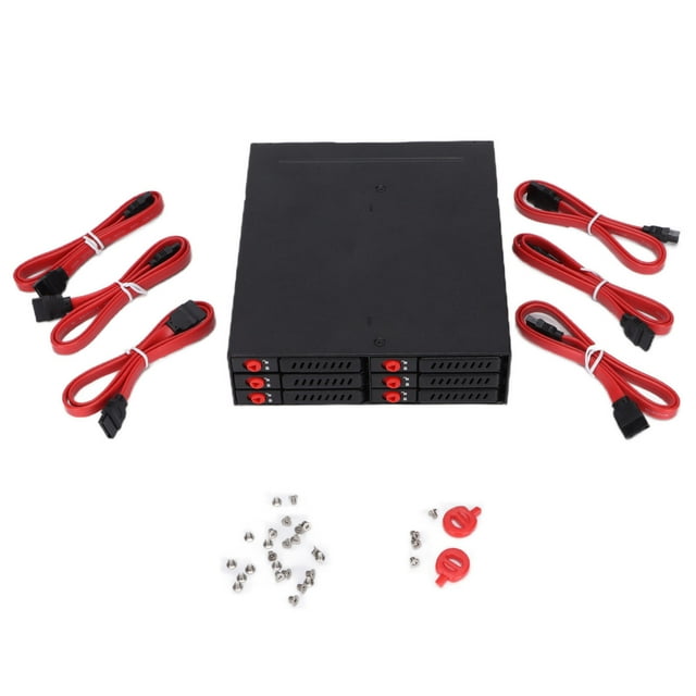 Caja de disco duro de 6 bahías, estable, resistente, duradera, portátil, segura, disipación de calor, caja de disco duro