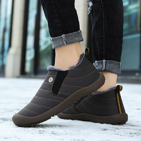 

Snow Boots Fashion Winter Women Snow Boots Flat Soft Bottom Non Slip Plush Warm And Comfortable Slip On Solid Color Simple Style