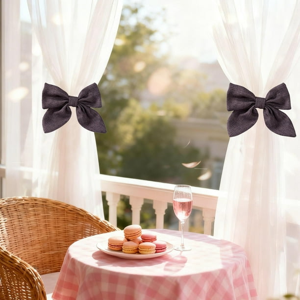 Hebilla de lino para cortina | 19 x 18 cm | Decoración para bodas y fiestas | 1 paquete para el hogar, San Valentín y Navidad