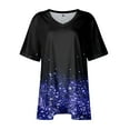 thumbnail image 4 of IYYVV Oversized Tshirts For Women Funny Short Sleeve Womens Workout Tops Summer Long Shirts Vneck Dressy Blouses Tie Dye Graphic Clothing Fall Fashion 2024 Purple 2XL, 4 of 7