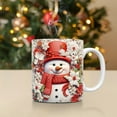 thumbnail image 5 of ZZkhGo Ceramic Snowman Inflated Mug 350ml Dishwasher Microwave Safe Holiday Coffee Tea Cup 1pc Cute Puffy Snowman Handle Festive Gift-Ready Ceramic Mug, 5 of 5