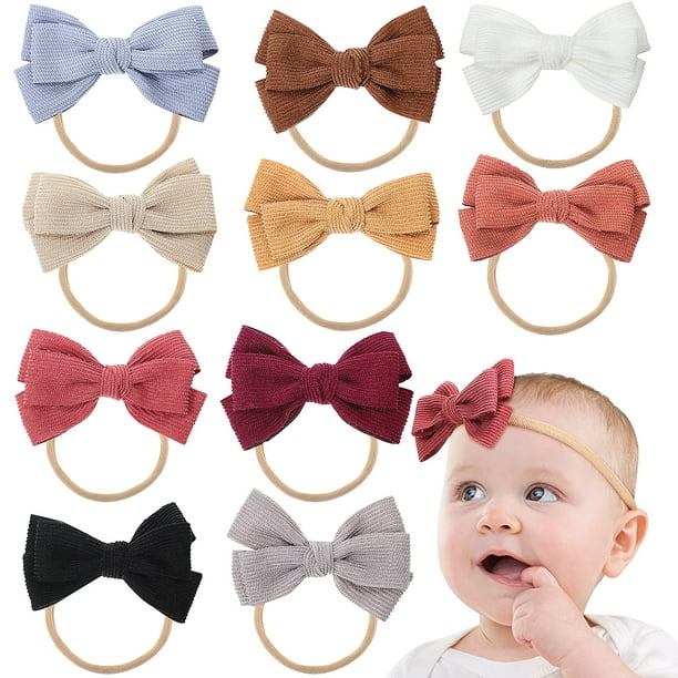 10 PC Baby Dademia Baby Girl Bows Baby Headband Bows Baby Headwrap Bows Accesorios para el cabello