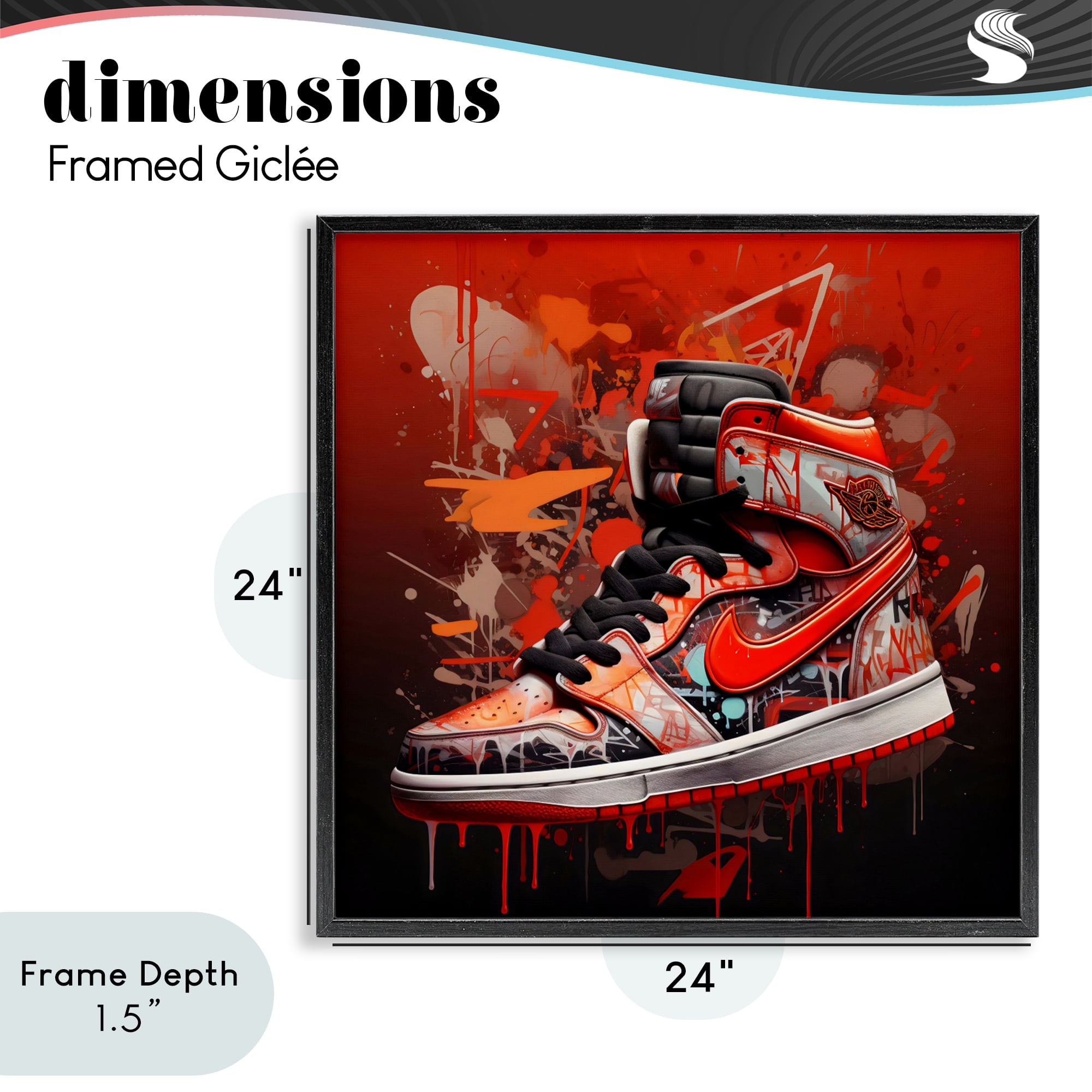 Stupell Industries Shades Of Red Sneaker Black Framed Giclee Art, design by Creative Studio