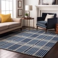 thumbnail image 4 of HomeRoots 678737 3 x 5 ft. Navy Blue, Ivory & Gray Plaid Washable Machine Made Rectangle Area Rug with UV Protection, 4 of 9
