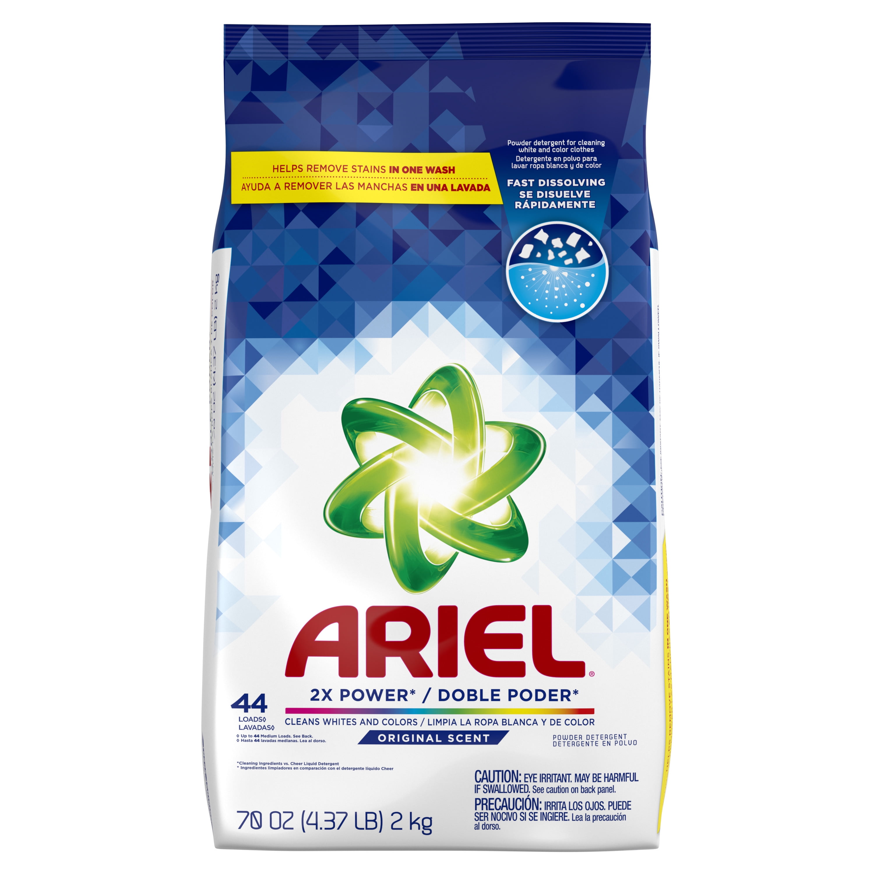 Ariel Powder Laundry Detergent, Original Scent, 70 oz, 44 Loads