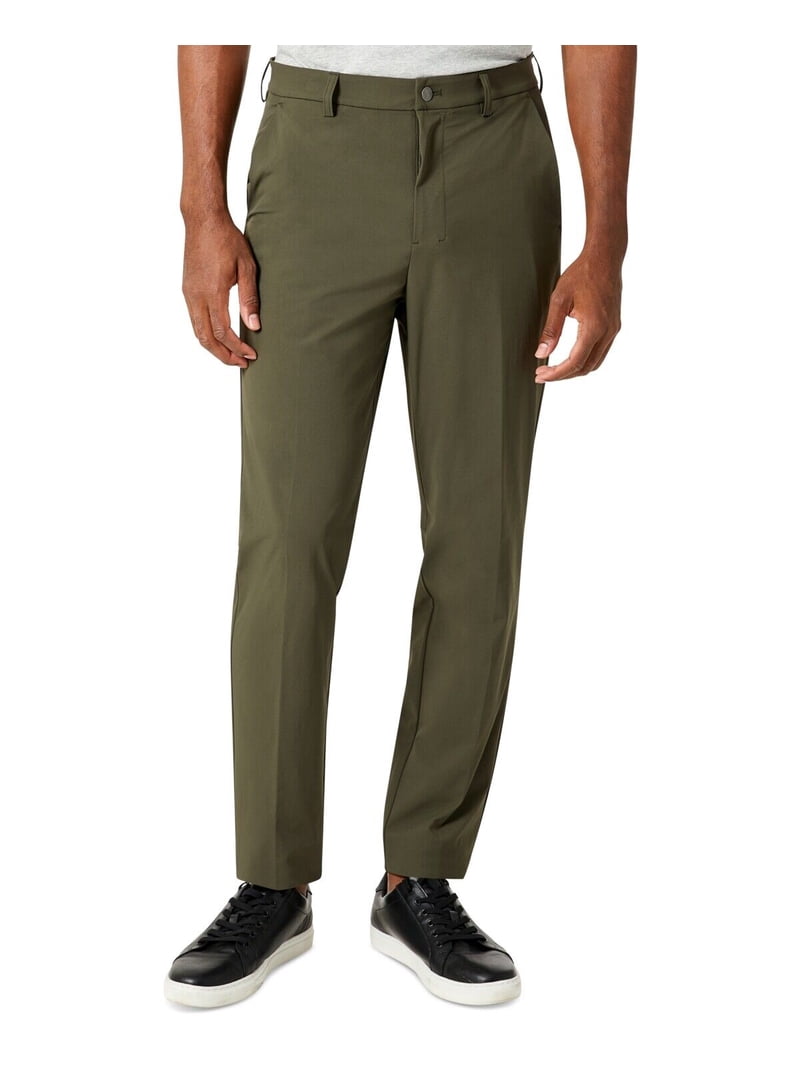 green emerald velvet dress Perry Ellis Outlet Men's Slim Fit Tech 2.0 Suit Pants in Olive/Green, Size 30, Nylon/Elastane main image 1