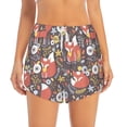 thumbnail image 3 of Uemuo Foxes Pattern Women's Athletic Shorts High Waisted Running Shorts with Liner Pockets Gym Elastic Workout Shorts-Large, 3 of 9