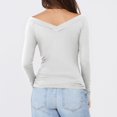 thumbnail image 6 of TKLPEHG Womens Tops Dressy Casual Crew Neck Tight Slim Shirt Solid Color Lightweight Fall Tops Fashion Long Sleeve T Shirt Comfy Blouses Pullover (White,S), 6 of 8