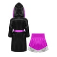 thumbnail image 2 of Haitryli Kids Boys Boxing Outfits Boxer Training Outfits Fancy Dress Satin Boxing Robes with Belt And Shorts Black&Hot Pink 8, 2 of 3