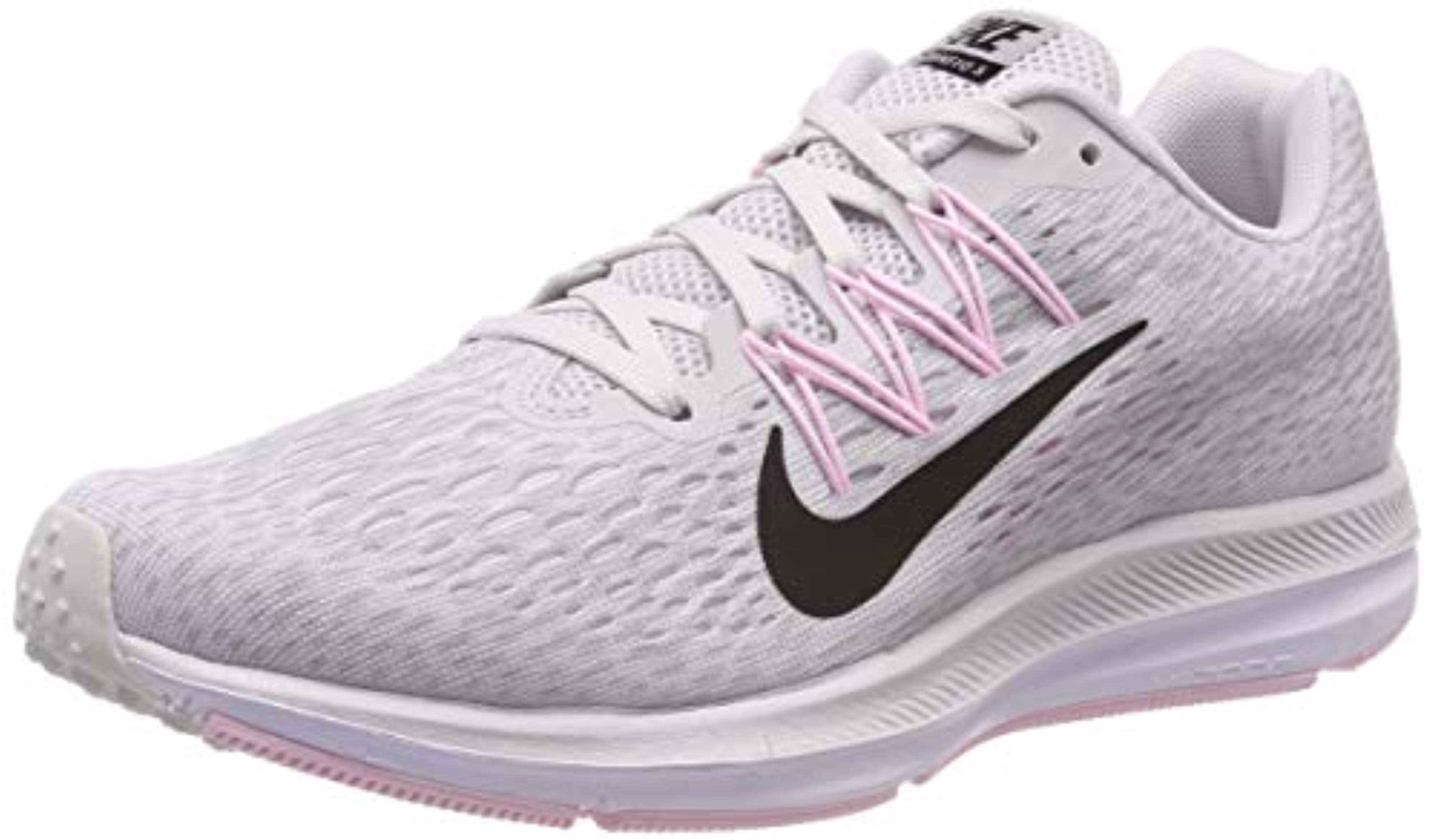 nike running shoes grey and pink
