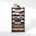 thumbnail image 6 of Furinno Turn-S-Tube 4-Tier Multipurpose Standing Shelves, Dark Cherry/Black, Set of 2, 6 of 6