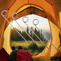 Heavy Duty Tent Stakes - 4 Pack , 11 Inch, Zinc Plated, Corrosion Resistant solid Steel Tie Down Ground Stakes - Camping, Pop Up Canopy, Trampolines, Tarp, Beach Tarps