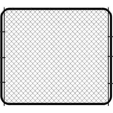26"-72" W x 5' H Fence Gate Kit Chain Link Outdoor Metal Garden Gate,Adjust-A-Gate backyard gate Chain Link Fence Panels Wood Metal fencing Gate Walk-Through Gate Kit Anti-Rust for Yard andFarm Black