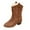 Brown, variant on Karoyedx Women's Booties Cowboy Boots For Women Western Cowgirl Boots Mid Calf Snip Toe Boot With Chunky Heel White Size,8.5