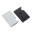 thumbnail image 4 of Cartera De Hombre Color Plata Con Bloqueo Rfid - Tarjetero Minimalista De Fibra De Carbono Y Metal Para Hombre Con Clip Y Banda Elástica Para Billetes, 4 of 4