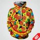 thumbnail image 3 of Sudadera con capucha con estampado 3D de pizza de pepperoni, sudadera con capucha de comida hipster, ropa de calle informal, divertida, ropa unisex para hombres y mujeres, sudaderas con capucha de nue, 3 of 5