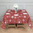 thumbnail image 3 of Red Christmas Snowflake Pattern Square Tablecloth,Waterproof Square Table Cover,Wipeable Spillproof Washable Table Cover for Home Kitchen Party Decor 52"x52"(132x132cm), 3 of 6