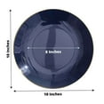thumbnail image 3 of Efavormart 10 Pack | 10" Glossy Navy Blue Round Plastic Dinner Plates With Gold Rim, Disposable Party Plates, 3 of 5