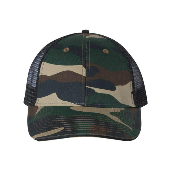 Valucap - Sandwich Trucker Cap - S102 - Green Camo/ Black - Size: Adjustable