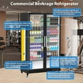 thumbnail image 3 of Hetoy Commercial Refrigerator, Glass Door with LED Lighting - Upright Beverage Display Cooler for Home, Store, Gym, or Office, Featuring Double Swing Doors and 39 cu.ft, 3 of 6