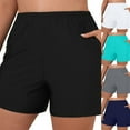 thumbnail image 4 of YOTMKGDO Women Plus Size High Waist Bikini Bottoms Swim Briefs Beach Shorts Ruched Bottom High Cut Swim Bottom Full Coverage Swimsuit Bottom Sports Yoga Shorts Swimbottom | 05_Mint Green + XXL, 4 of 8
