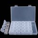 thumbnail image 2 of Clear Plastic 28 Slots Adjustable Shelf Medicine Pill Jewelry Storage Organizer Box Container, 2 of 5