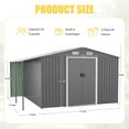 thumbnail image 2 of 10x12 FT Outdoor Storage Shed with Sliding Doors, Extra Large Metal Shed with Open Firewood Bay, Outside Steel Tiny House for Garden, Backyard, Patio Utility, Tool Storage, Dark Gray, 2 of 9