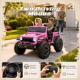 thumbnail image 6 of iYofe Jeep Wrangler Rubicon 24V 2 Seater Truck, Powered Ride on Car Toy with Remote Control&Bluetooth, 4 Wheeler for Kids Toddoler Ages 3-8, Pink, 6 of 10