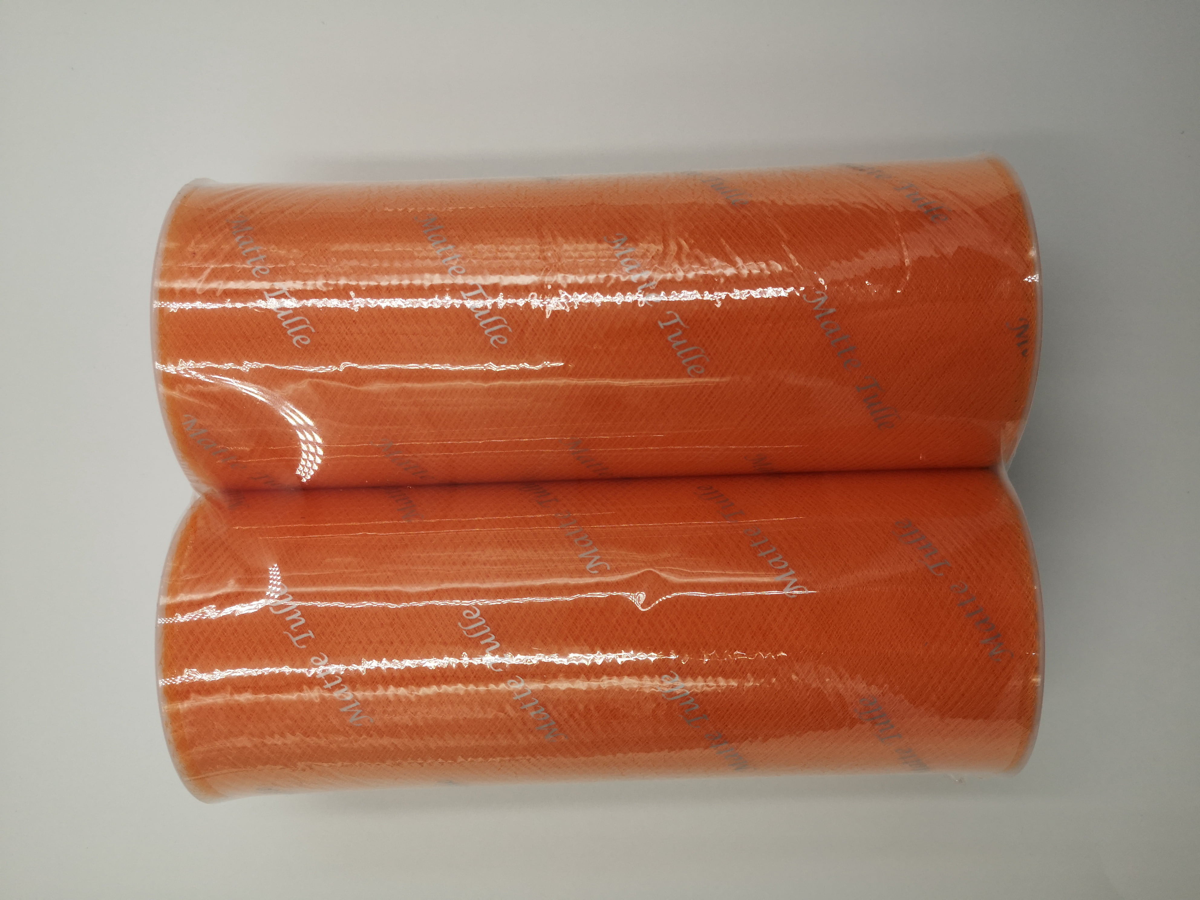 Fuzhou Unbrand 6inch 25Yd Orange Matte Tulle Fabric,100% Polyester by the Bolt