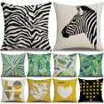 thumbnail image 3 of Zeus Zebra Leaves Square Throw Pillow Protector Case Cushion Cover Car Sofa Bed Decor, 3 of 7