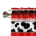 thumbnail image 6 of Cow Pattern Striped Red Small Curtain Rod Pocket Short Curtains Half Drapes Partition Cabinet Door Window Curtains Home Decor, 6 of 6