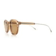 thumbnail image 6 of Mens Gentleman Hipster Horn Rim Keyhole Plastic Round Sunglasses Beige Silver - Brown, 6 of 7