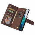 thumbnail image 4 of Galaxy S21 Ultra Wallet Case, Dteck Soft Leather Zipper Wallet Case Magnetic Buckle Horizontal Flip Cover with 5 Card Slots/Photo Pocks for Samsung Galaxy S21 Ultra, Coffee, 4 of 6