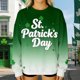 thumbnail image 1 of TaTaai Women St. Patricks Day Shamrock Pattern Long Sleeve Crew Neck Sweatshirt Casual Loose Fit Soft Stretchy Comfortable Festive Pullover Tops For Spring Winter Gift, 1 of 8