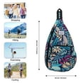 thumbnail image 4 of HAWEE Rope Sling Bag for Women and Men Casual Cross Body Backpack Adjustable Anti-slip Strap/ Bottle Pocket/ Earphone Hole for Travel Hiking Sports, Blue Maple, 4 of 7