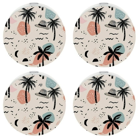 

Night Light Plug into Wall for Kids & Adults，Abstract Summer Tropical Tree Sensor Small Dusk to Dawn Night Light for Room Bedroom Bathroom Hallway Kitchen