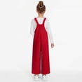 thumbnail image 6 of BLVB Girls Fleece Overalls Kids Fuzzy Sherpa Jumpsuit Warm Loose Romper with Pockets Winter Clothes 5-14Y(Red,13-14 Years), 6 of 8