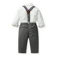 thumbnail image 3 of Toddler Boys Semi Formal Outfit Collared Dress Shirt Suspenders Pants Children's Day Outfit Baby Boy Kids Suits 3-4 Years, 3 of 4