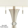 thumbnail image 3 of 360 Lighting Rachel Modern Table Lamps 28" Tall Set of 2 Concave Column Hourglass Metal White Drum Shade for Bedroom Living Room Bedside Nightstand, 3 of 9