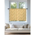 thumbnail image 4 of Sheer Curtains 45 Inch Length, Yellow Beige Bee Semi Sheer Curtains Light Filtering Window Treatment, Spring Floral Elegant Pastoral Flowers Privacy Voile Drapes for Living Room Bedroom 52x45 Inch, 4 of 7