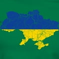 thumbnail image 3 of CafePress - Ukraine Flag And Map Women's Dark T Shirt - Women's Traditional Fit Dark T-Shirt, 3 of 4