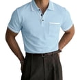 thumbnail image 2 of Vetsdori Mens Short Sleeve Shirts Polo Summer Pullover Pocket Work Collar Casual Plain T-Shirts for Men Stylish, 2 of 5