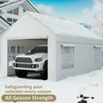 thumbnail image 5 of NETAJE 10' x 20' Heavy Duty Portable Garage, Carport with Side-Opening Door & Roll-up Windows, Car Canopy Reinforced Four-Hole Base for Car, Truck, Boat, 5 of 7