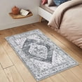 thumbnail image 4 of HAHDAXIA Boho Washable Rugs for Entryway - 2x3 Small Non-Slip Kitchen Rug Throw Lightweight Area Rugs for Bedroom Grey Print Oriental Distressed Bathroom Mat Floor Doormat Carpet for Laundry, 4 of 6