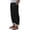 #515-Black, variant on AUNVITO Women's Drawstring Waist Wide Leg Pants Loose Fit Casual and Comfortable 100% Cotton Elastic Cuff Trousers